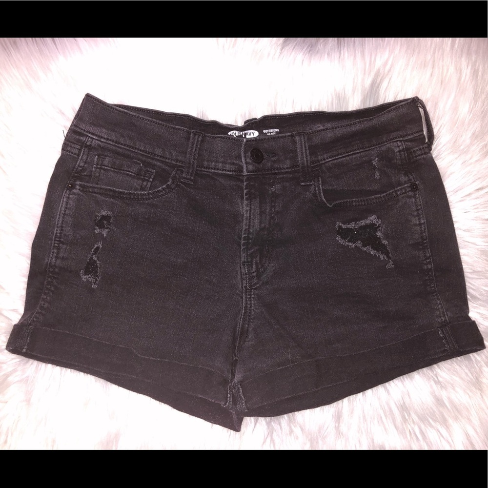 Black jean shorts